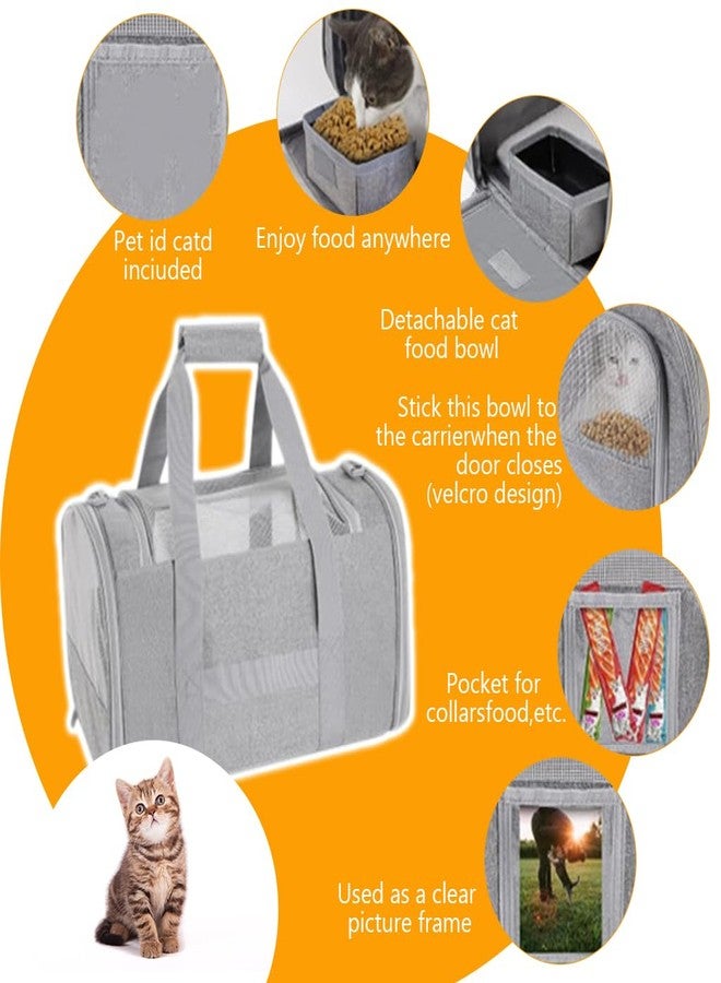 Qpets® Cat Carrier Bag, Breathable Cat Bag Mesh Pet Carrier, Multifunctional Folding Pet Carrier with Food Box & Handle & Shoulder Strap (43X30X28cm) - Image 3
